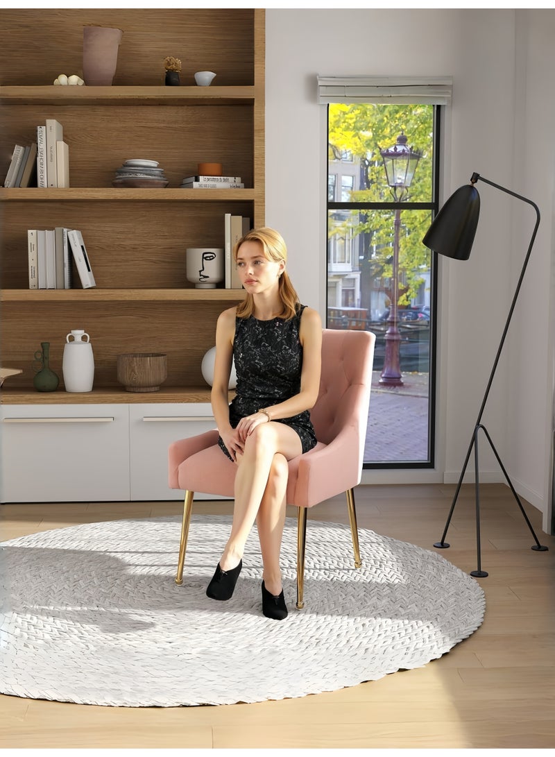 SEYNAR Dining Chair Set of 2,Modern Velvet Dining Chairs with Gold Legs,Elegant Tufted Accent Chairs for Reception, Living Room or Study Room - Image 4